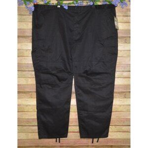 NWT Rothco BDU Tactical Cargo Pants Mens 5XL Black Button Fly Adjustable Waist